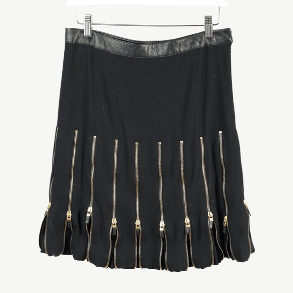ALEXANDER MCQUEEN Wool Silk Skirt (Black)